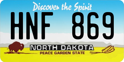 ND license plate HNF869