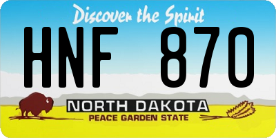 ND license plate HNF870