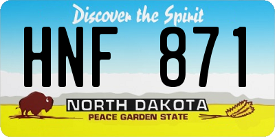 ND license plate HNF871