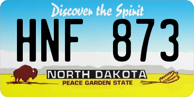 ND license plate HNF873