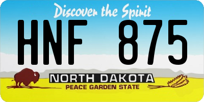 ND license plate HNF875