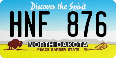 ND license plate HNF876