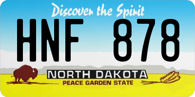 ND license plate HNF878