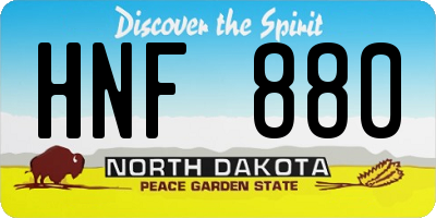 ND license plate HNF880