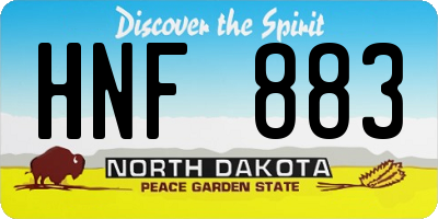 ND license plate HNF883