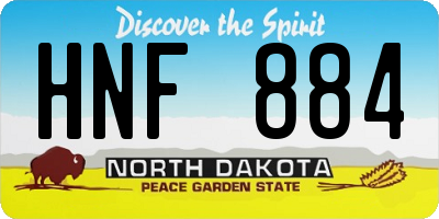 ND license plate HNF884