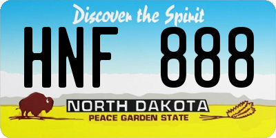 ND license plate HNF888