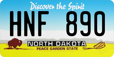 ND license plate HNF890