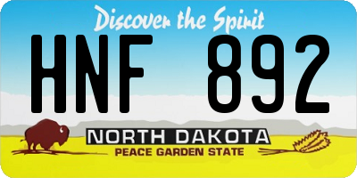 ND license plate HNF892