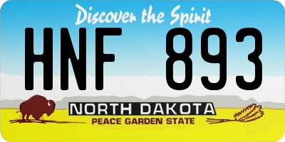 ND license plate HNF893