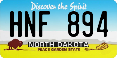 ND license plate HNF894