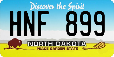 ND license plate HNF899