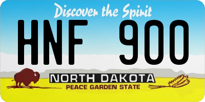 ND license plate HNF900