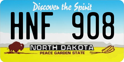 ND license plate HNF908