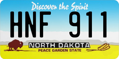 ND license plate HNF911