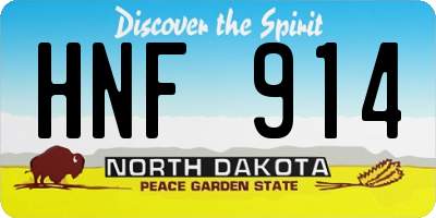 ND license plate HNF914