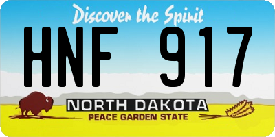 ND license plate HNF917