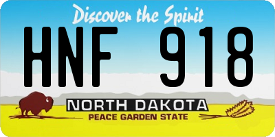 ND license plate HNF918