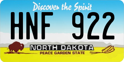 ND license plate HNF922