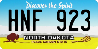 ND license plate HNF923