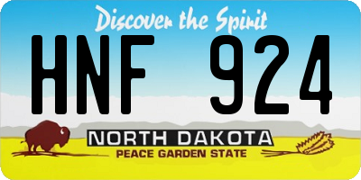 ND license plate HNF924