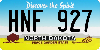 ND license plate HNF927