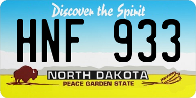 ND license plate HNF933