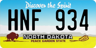 ND license plate HNF934