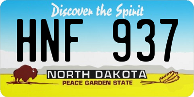 ND license plate HNF937