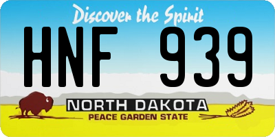 ND license plate HNF939