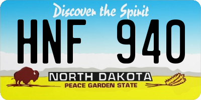 ND license plate HNF940