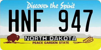 ND license plate HNF947