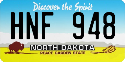 ND license plate HNF948