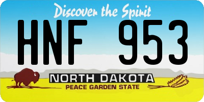 ND license plate HNF953