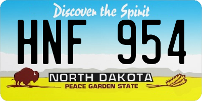 ND license plate HNF954