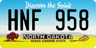 ND license plate HNF958