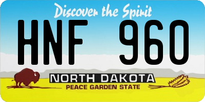 ND license plate HNF960