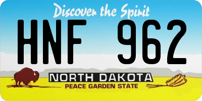 ND license plate HNF962