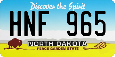 ND license plate HNF965