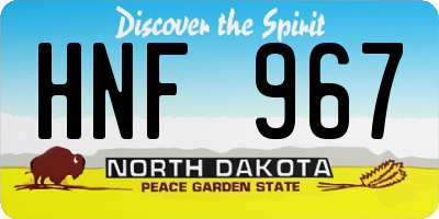 ND license plate HNF967