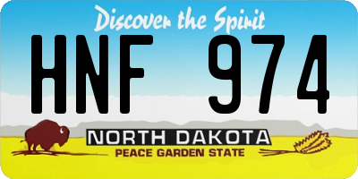 ND license plate HNF974