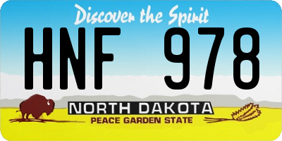 ND license plate HNF978