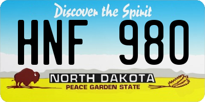 ND license plate HNF980