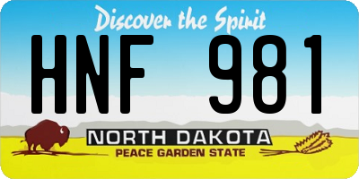 ND license plate HNF981