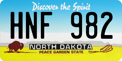 ND license plate HNF982