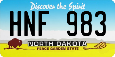 ND license plate HNF983