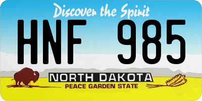 ND license plate HNF985