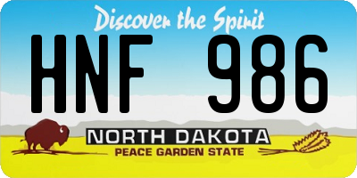 ND license plate HNF986