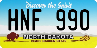 ND license plate HNF990