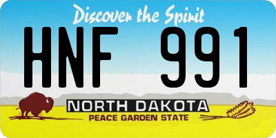 ND license plate HNF991